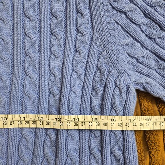 Lands End Women Preppy Classic Academia Heritage Ivy League Cable Knit Sweater M - Picture 8 of 9
